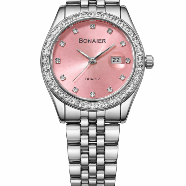 Bonaier diamond cut gold female watch