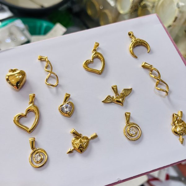 Gold replica steel pendant