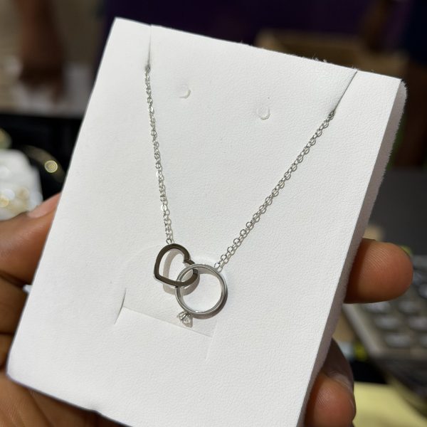 Dainty silver ring necklace