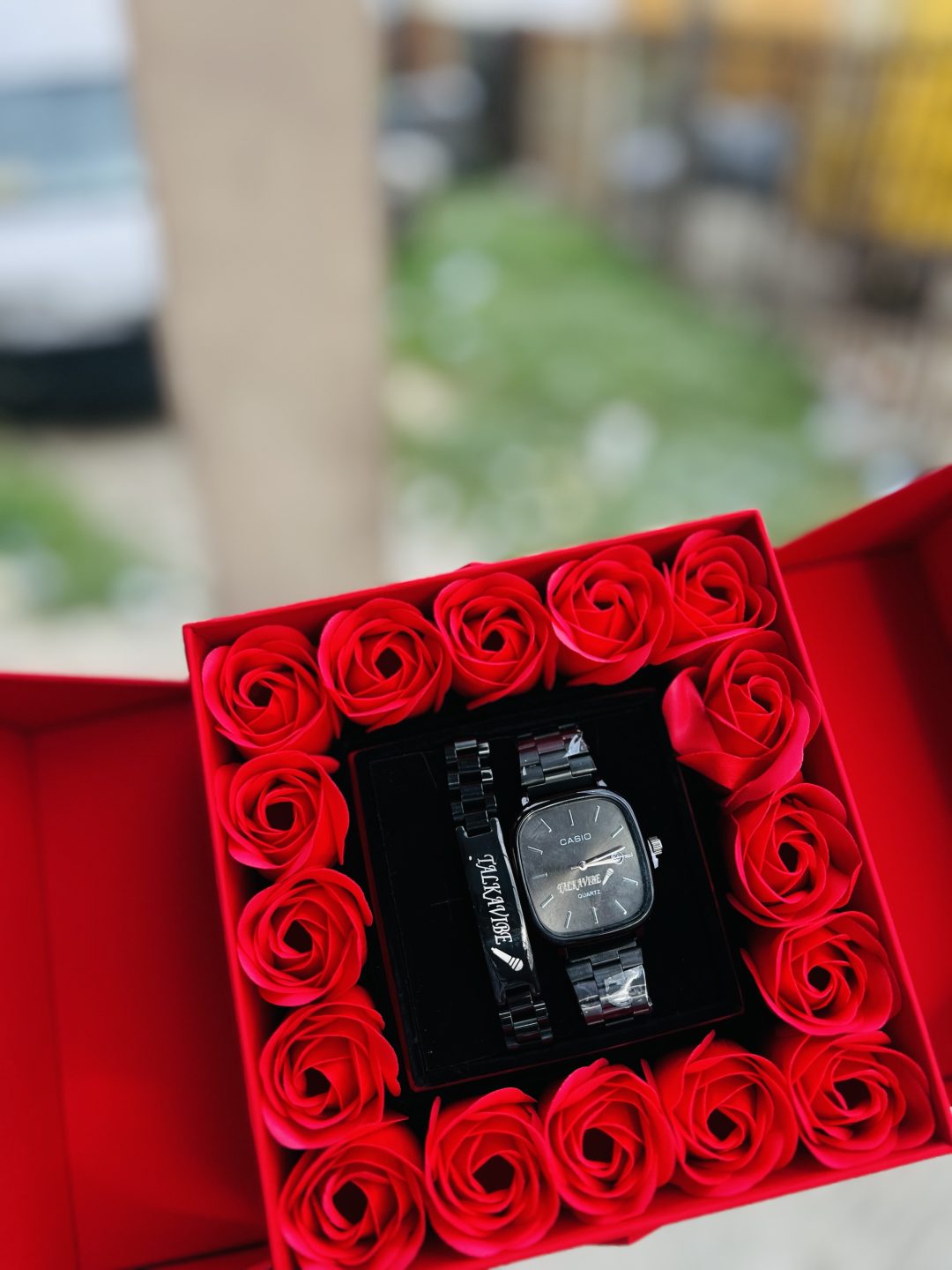 Engraved black casio combo with exact box