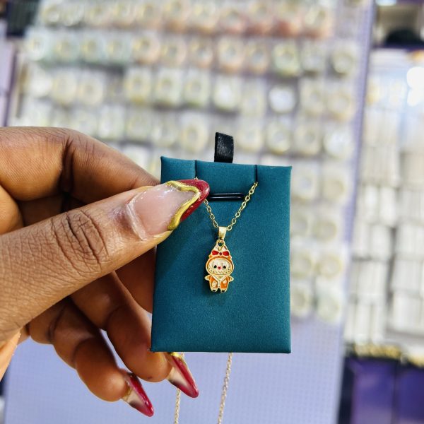 Dainty labubu necklace