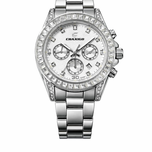 Chaxigo silver diamond cut wach