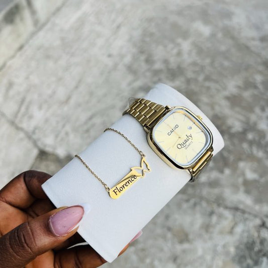 Engraved casio female set