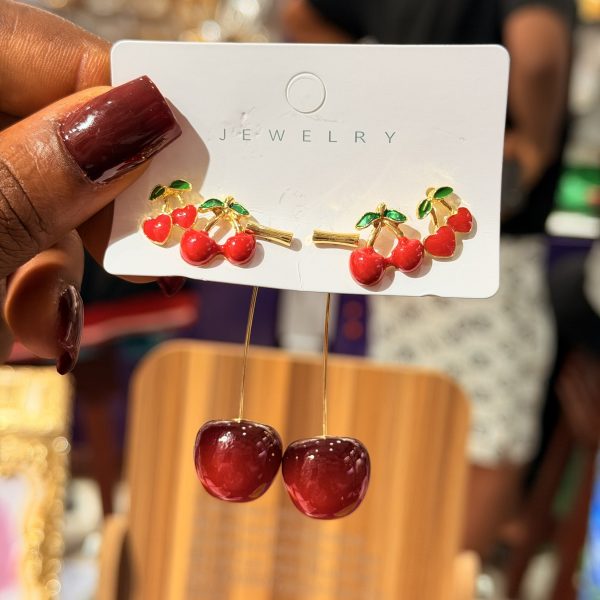 3-in-1 Cherry earrings
