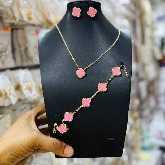 Luxury pink clover set