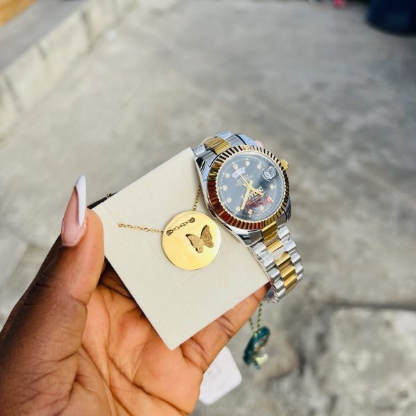 Engraved butter watch combo[no box]