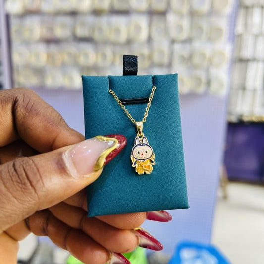 Dainty labubu necklace