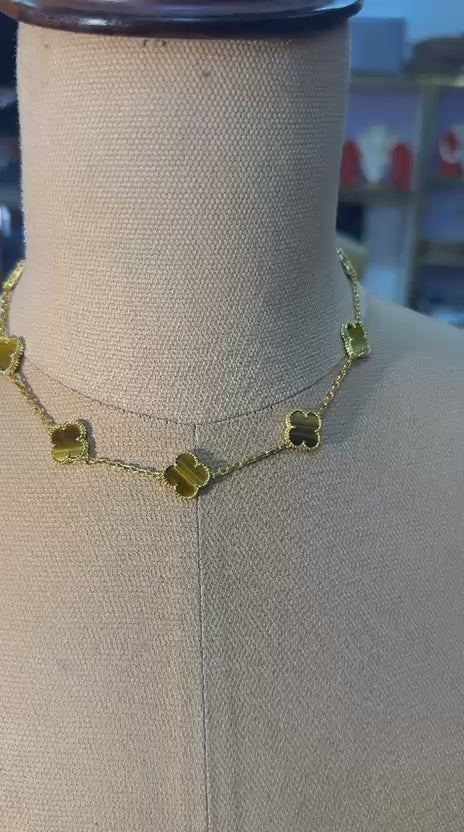 18k Gold Clover Necklace