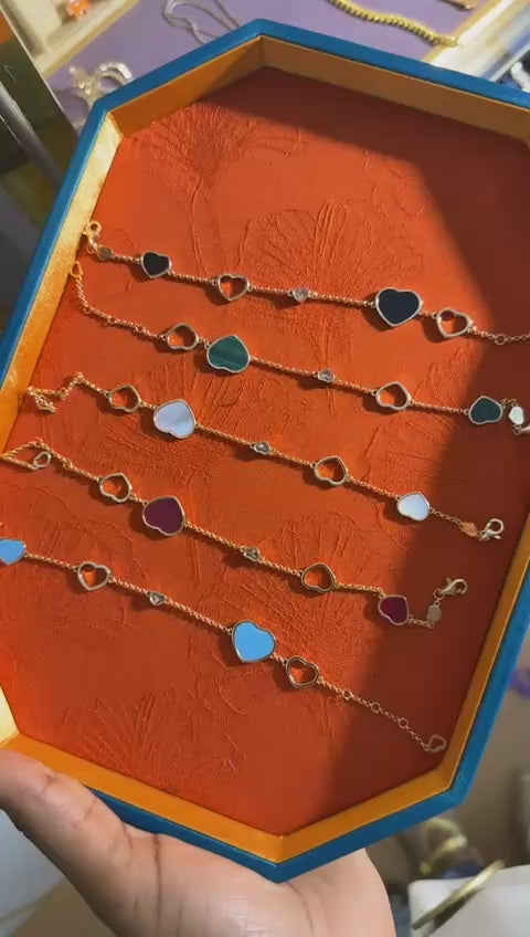 CHOPARD Happy hearts bracelet, ethical rose gold, mother of pearl[Luxury Replica]