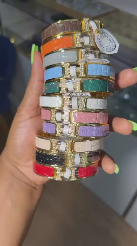 Hermes luxury bangle 18K gold plated